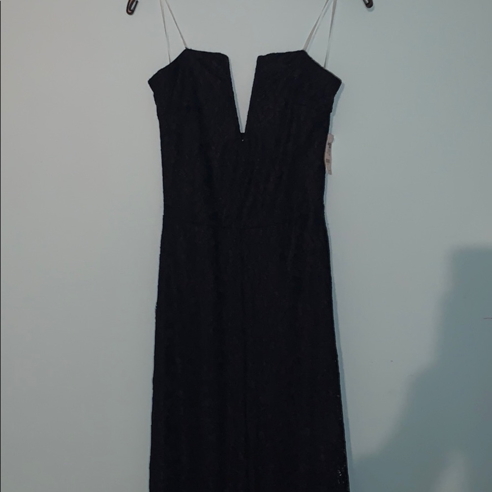Charlotte Russe Navy Blue Strapless Lace Jumpsuit